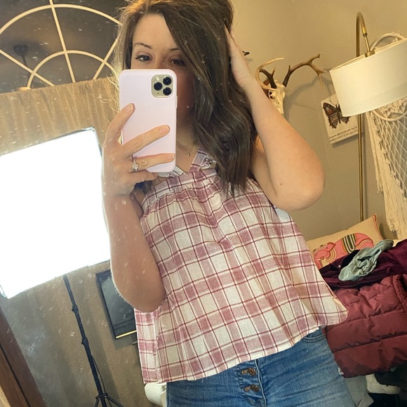 New Lipsticle Red Patterned Ruffle Tank Small - Picture 4 of 6